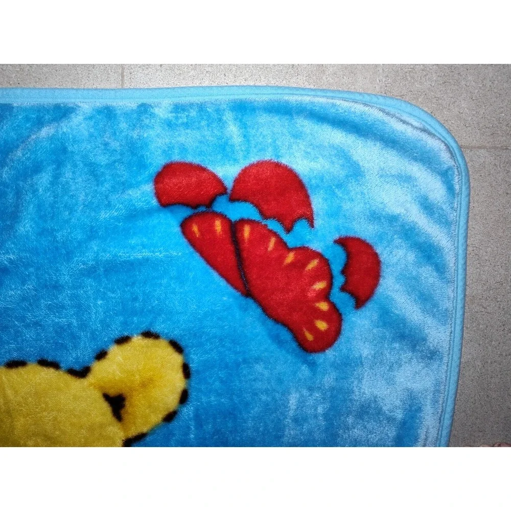 Plush Blue Teddy Bear Butterfly‎ Throw Blanket Acrylic Unbranded 40x54 Soft Bow